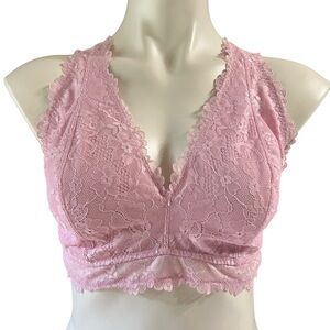 Savage X Fenty Pink Bra 1X Racerback Lace Bralette